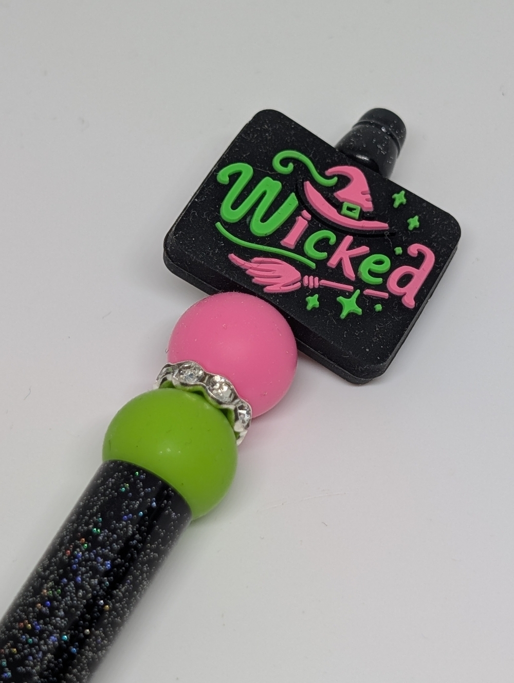 Handmade Glitter Wicked Beaded Silicone Focal Bead Pen